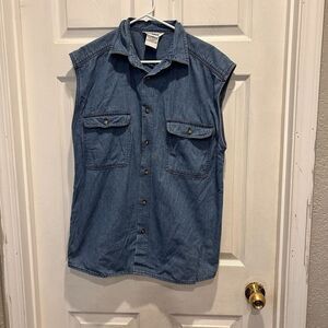 Vintage 90s GITANO‎ Men's Sleeveless Denim Shirt Men's Size Medium